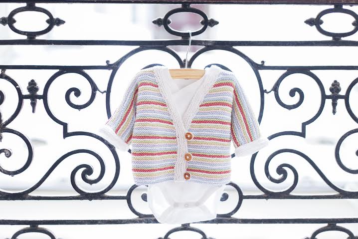 Petit gilet en coton au point&nbsp;mousse